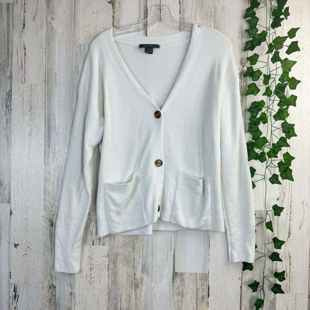 FRENCH CONNECTION SOFT! women’s white cardigan | SMALL